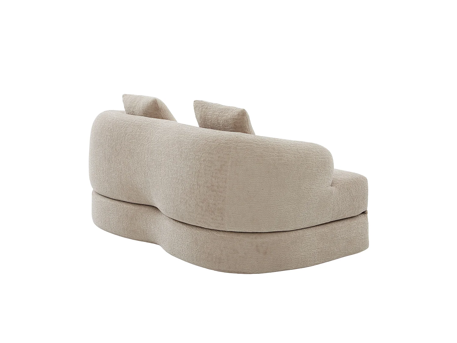 Tweezits slaapbank van chenille met 2 kussens - Khaki 157 x 84 x 65 cm