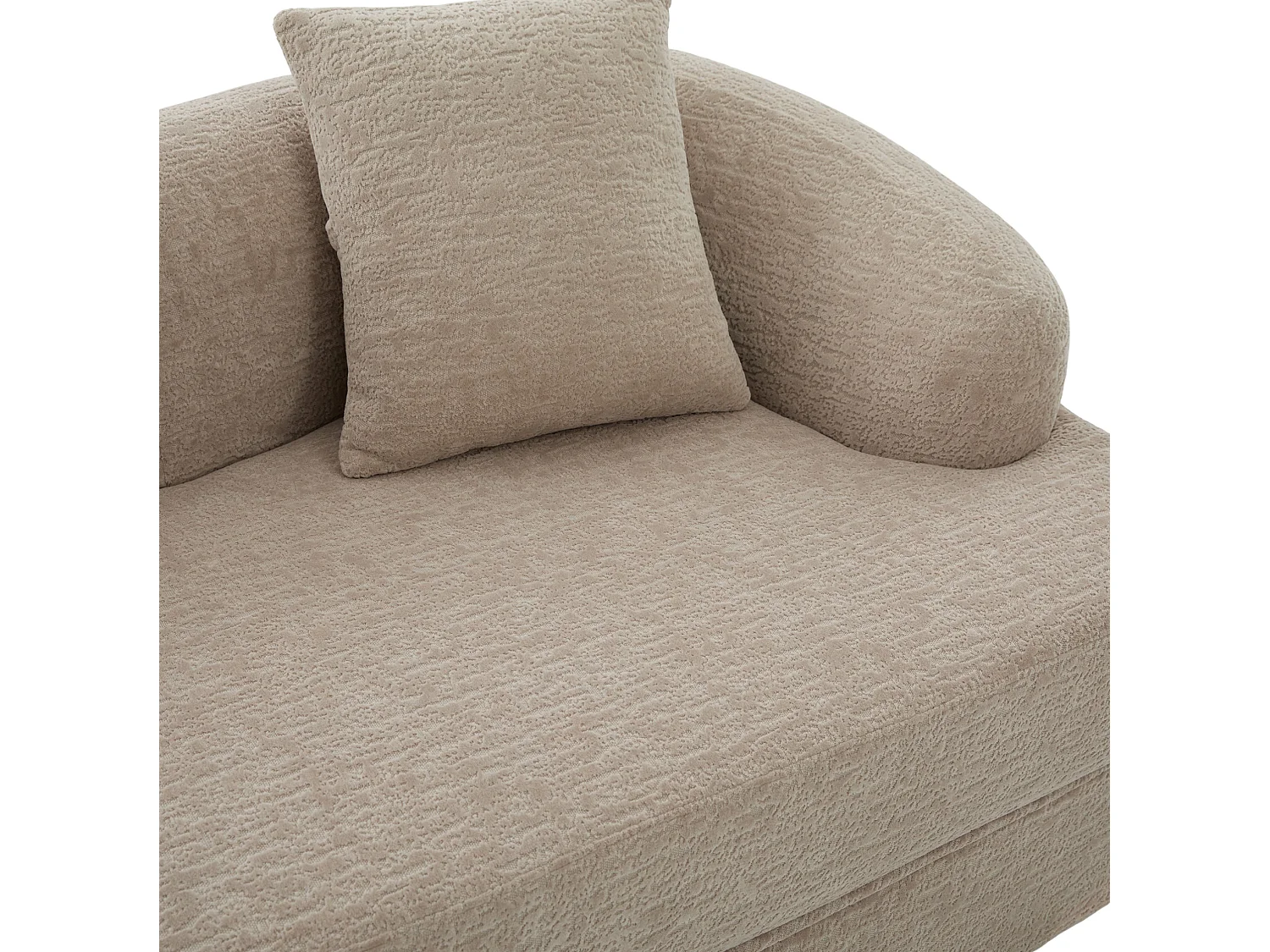 Tweezits slaapbank van chenille met 2 kussens - Khaki 157 x 84 x 65 cm
