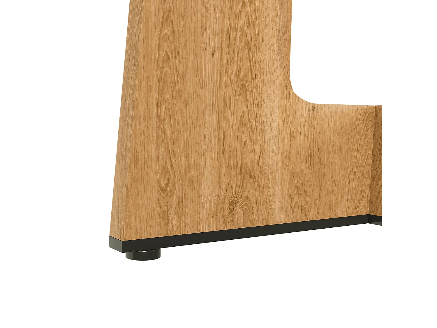 Table à manger ronde modulable de 120 cm en MDF - Pour 4 personnes - Naturel foncé