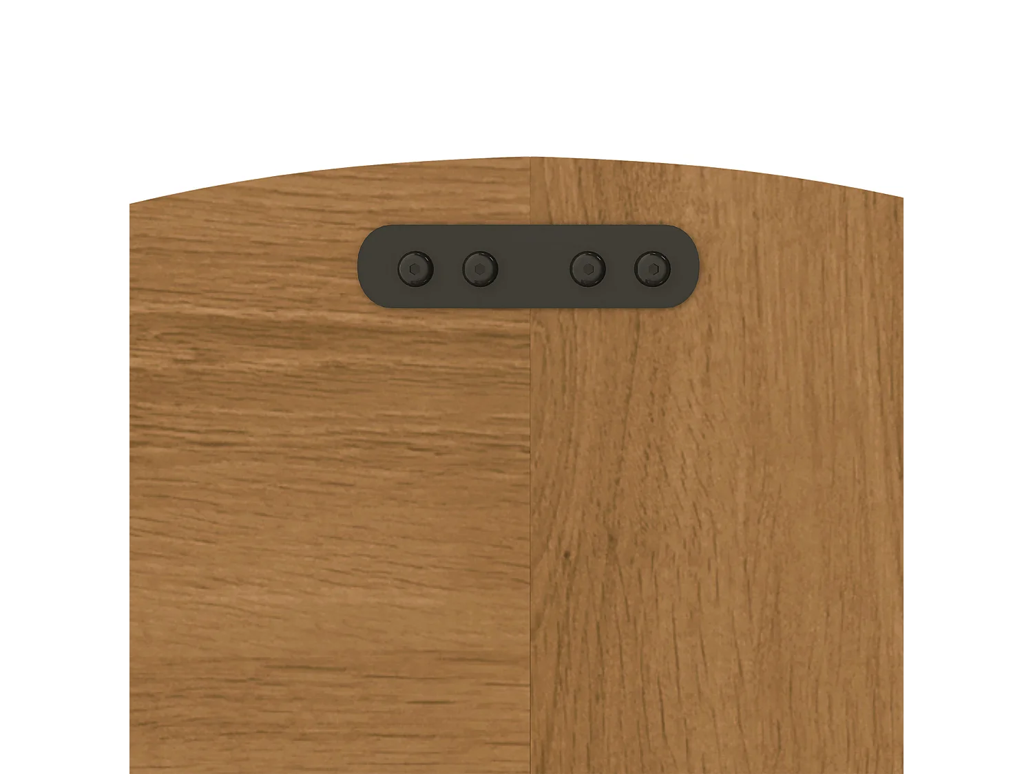 Table à manger ronde modulable de 120 cm en MDF - Pour 4 personnes - Naturel foncé