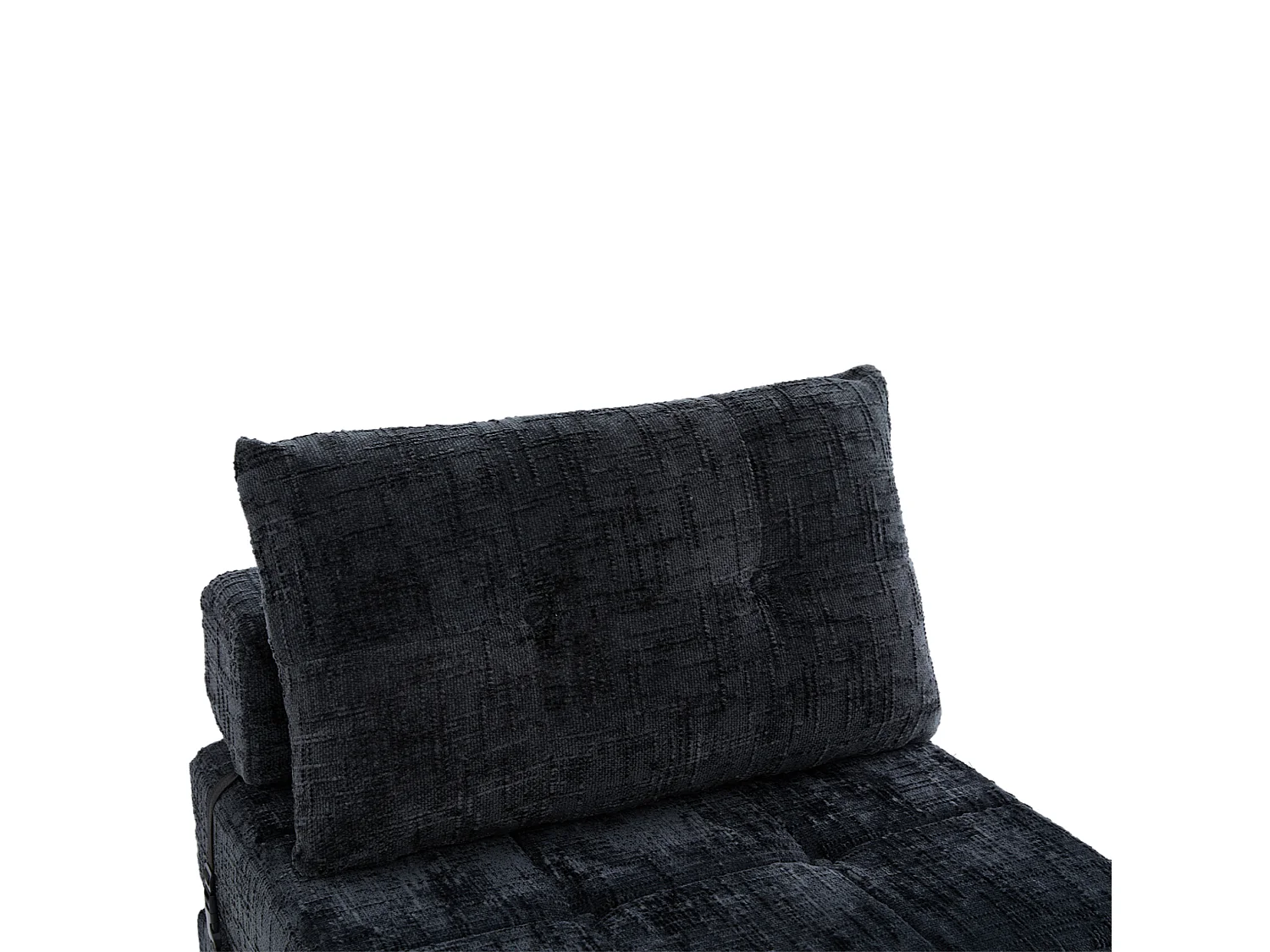 Opklapbare fauteuil van chenille met kussens - voor woonkamer en slaapkamer - zwart