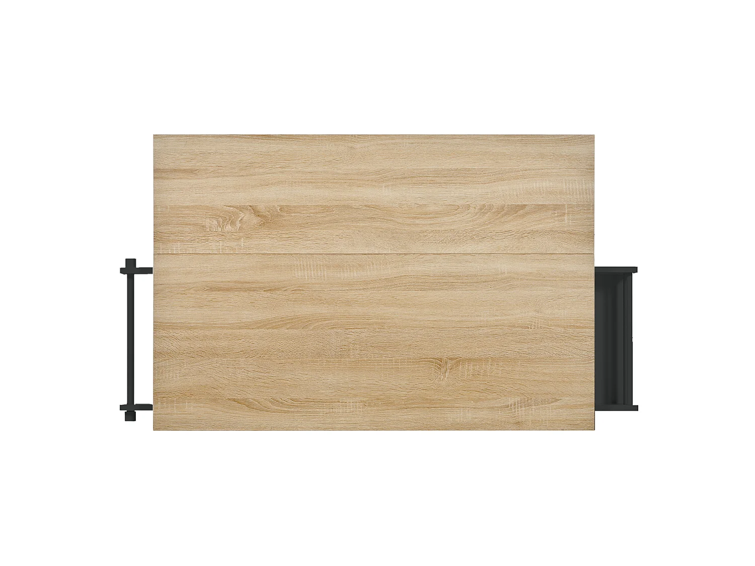 Îlot de cuisine à roulettes avec plateau extensible, 3 tiroirs et portes - Noir et bois