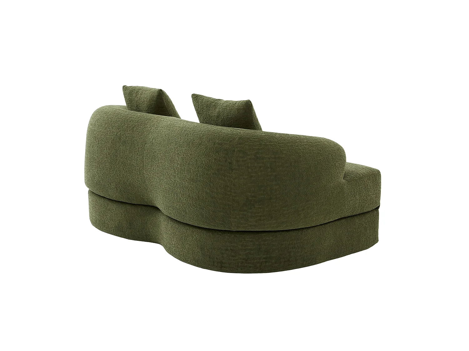 Tweezits slaapbank van chenille met 2 kussens - Groen 157 x 84 x 65 cm