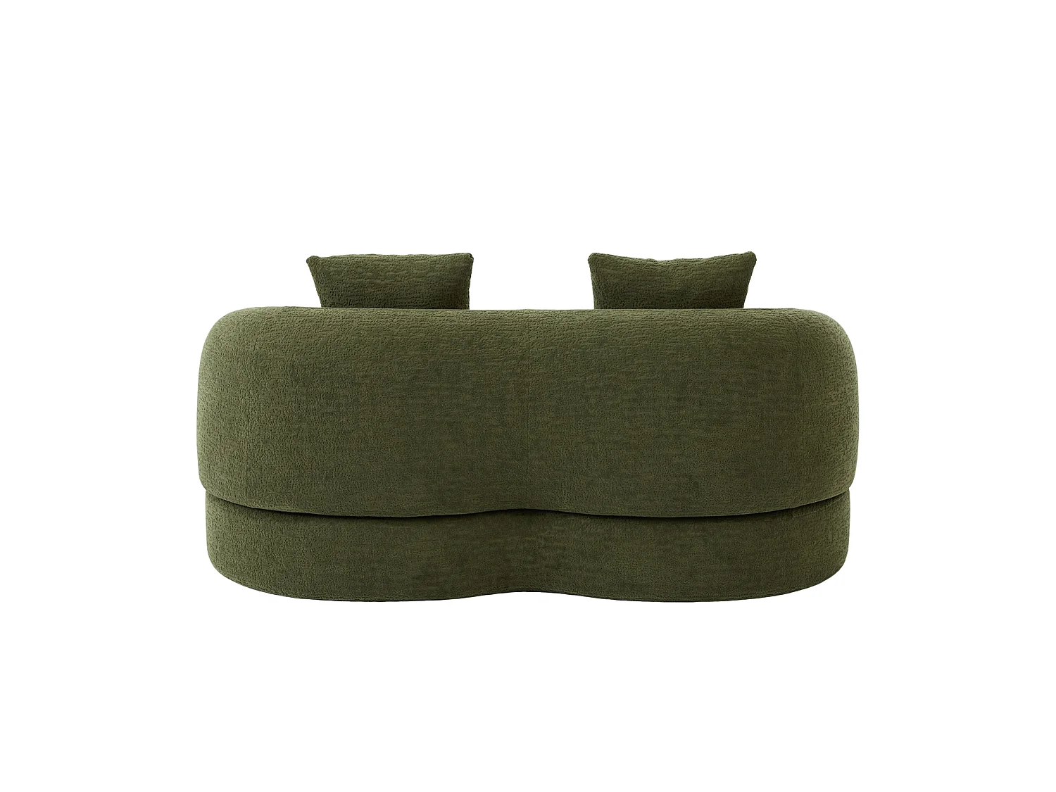 Tweezits slaapbank van chenille met 2 kussens - Groen 157 x 84 x 65 cm