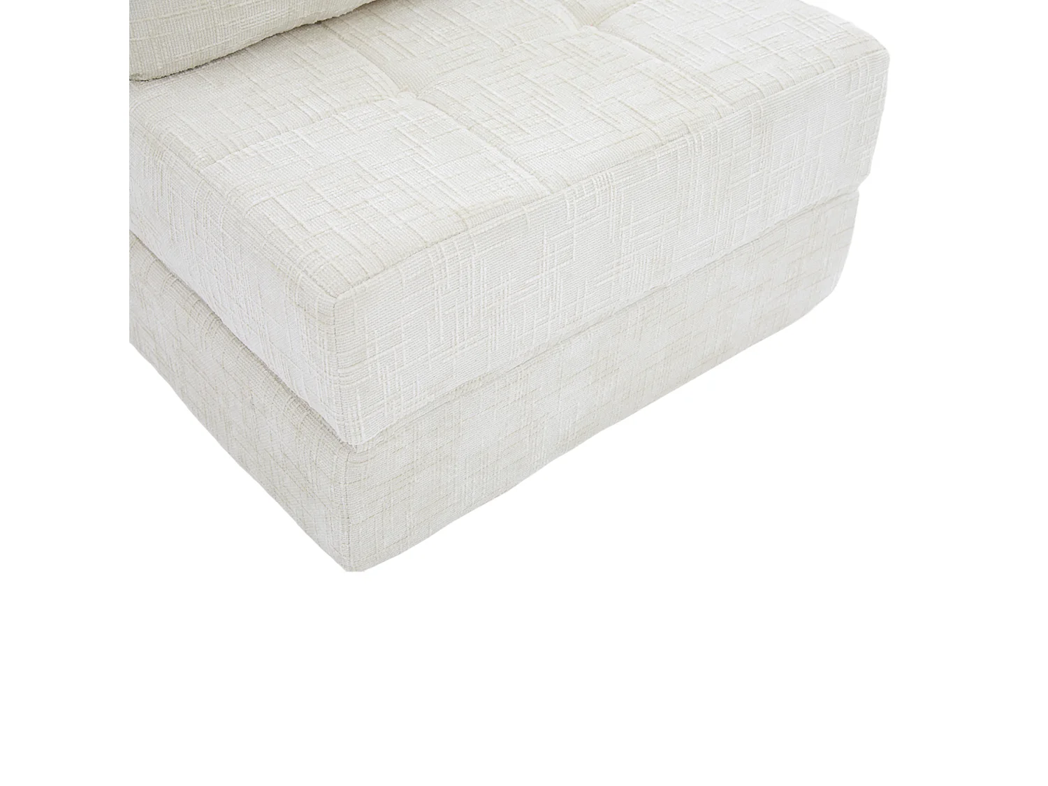 Opklapbare fauteuil van chenille met kussens - voor woonkamer en slaapkamer - beige