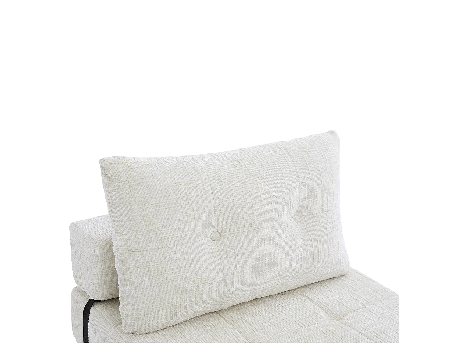 Opklapbare fauteuil van chenille met kussens - voor woonkamer en slaapkamer - beige