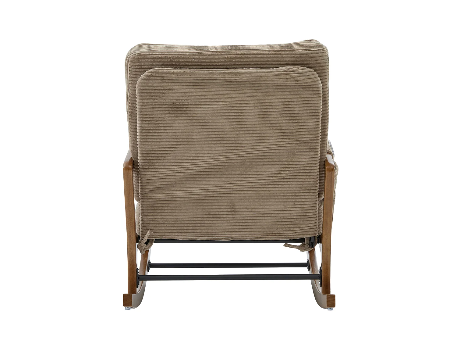 Rocking chair en velours côtelé avec repose-pieds et dossier réglable - Kaki