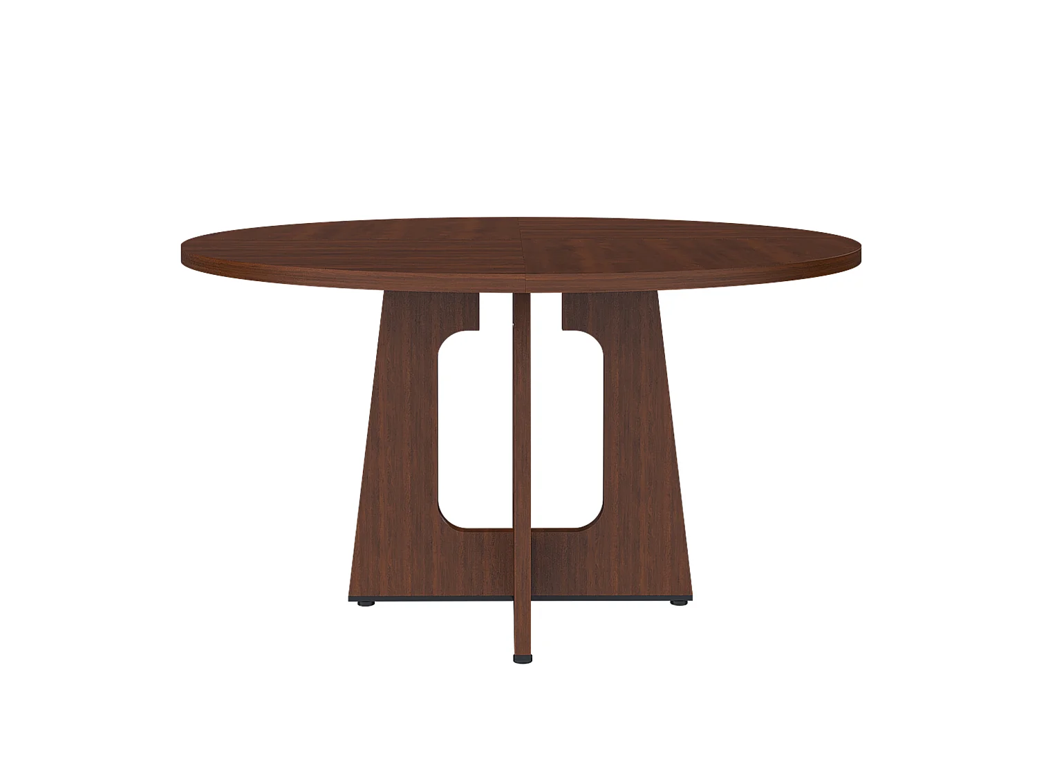 Table à manger ronde modulable de 120 cm en MDF - Pour 4 personnes - Marron