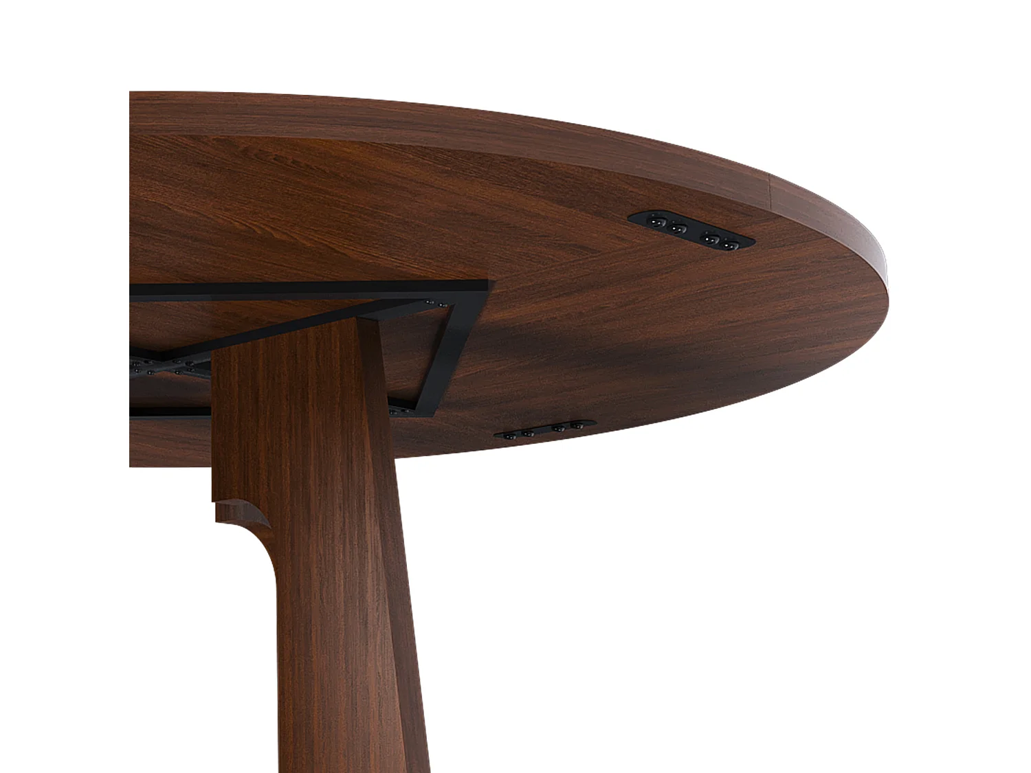Table à manger ronde modulable de 120 cm en MDF - Pour 4 personnes - Marron