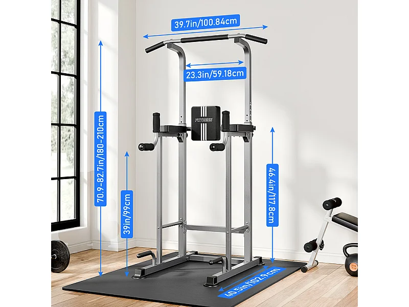 5-i-1 justerbar pull-up stang, multifunktionel fitnessstation, max 150KG, til hjemmetræning