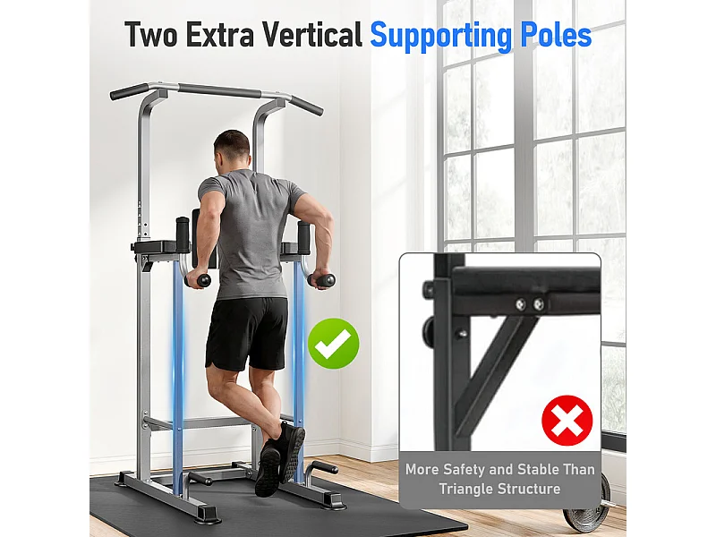 5-i-1 justerbar pull-up stang, multifunktionel fitnessstation, max 150KG, til hjemmetræning