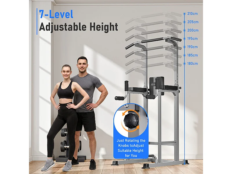 5-i-1 justerbar pull-up stang, multifunktionel fitnessstation, max 150KG, til hjemmetræning
