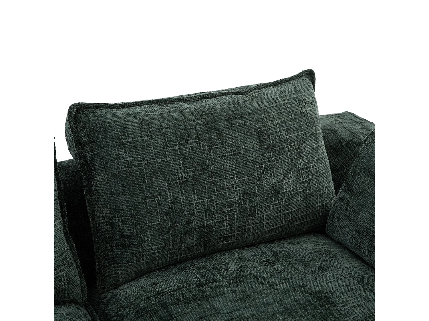 Canapé 3 places avec pouf en tissu chenille vert