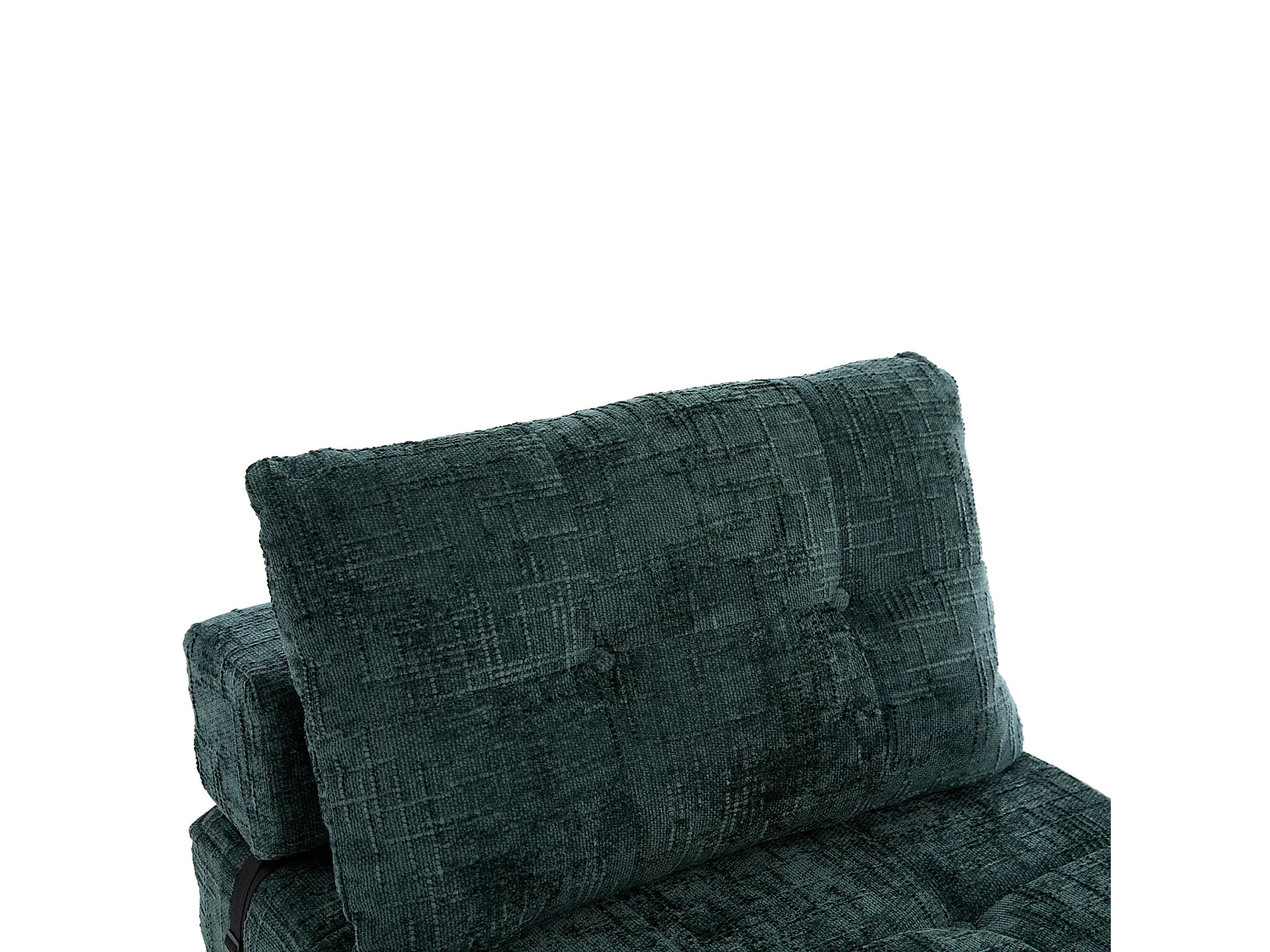 Opklapbare fauteuil van chenille met kussens - voor woonkamer en slaapkamer - smaragdgroen