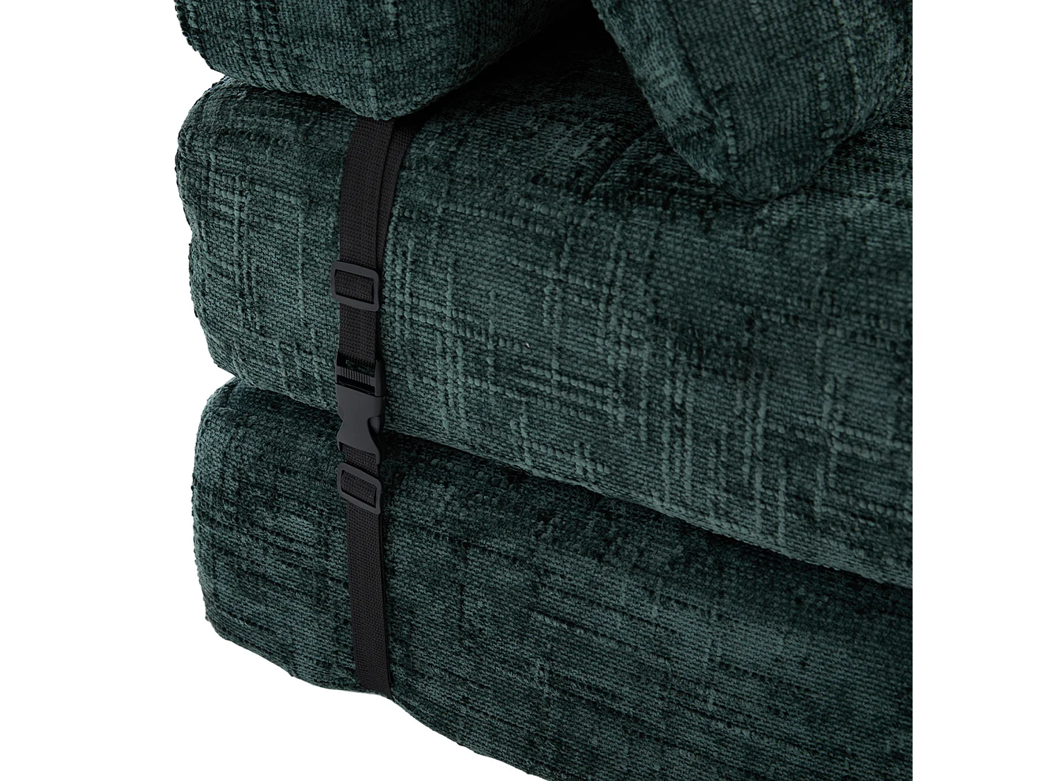 Opklapbare fauteuil van chenille met kussens - voor woonkamer en slaapkamer - smaragdgroen