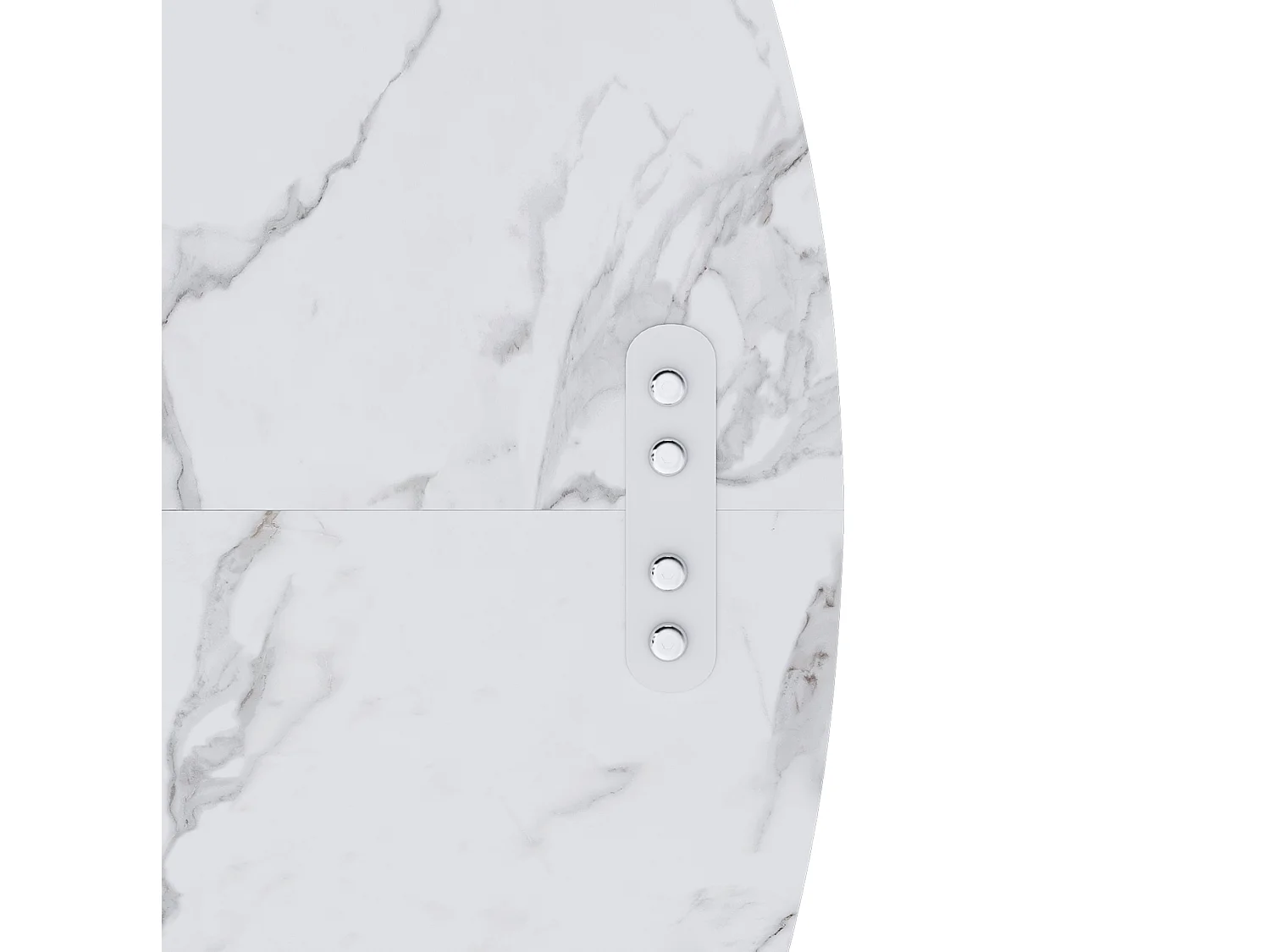 Table à manger ronde modulable de 120 cm en MDF - Pour 4 personnes - Blanc effet marbre