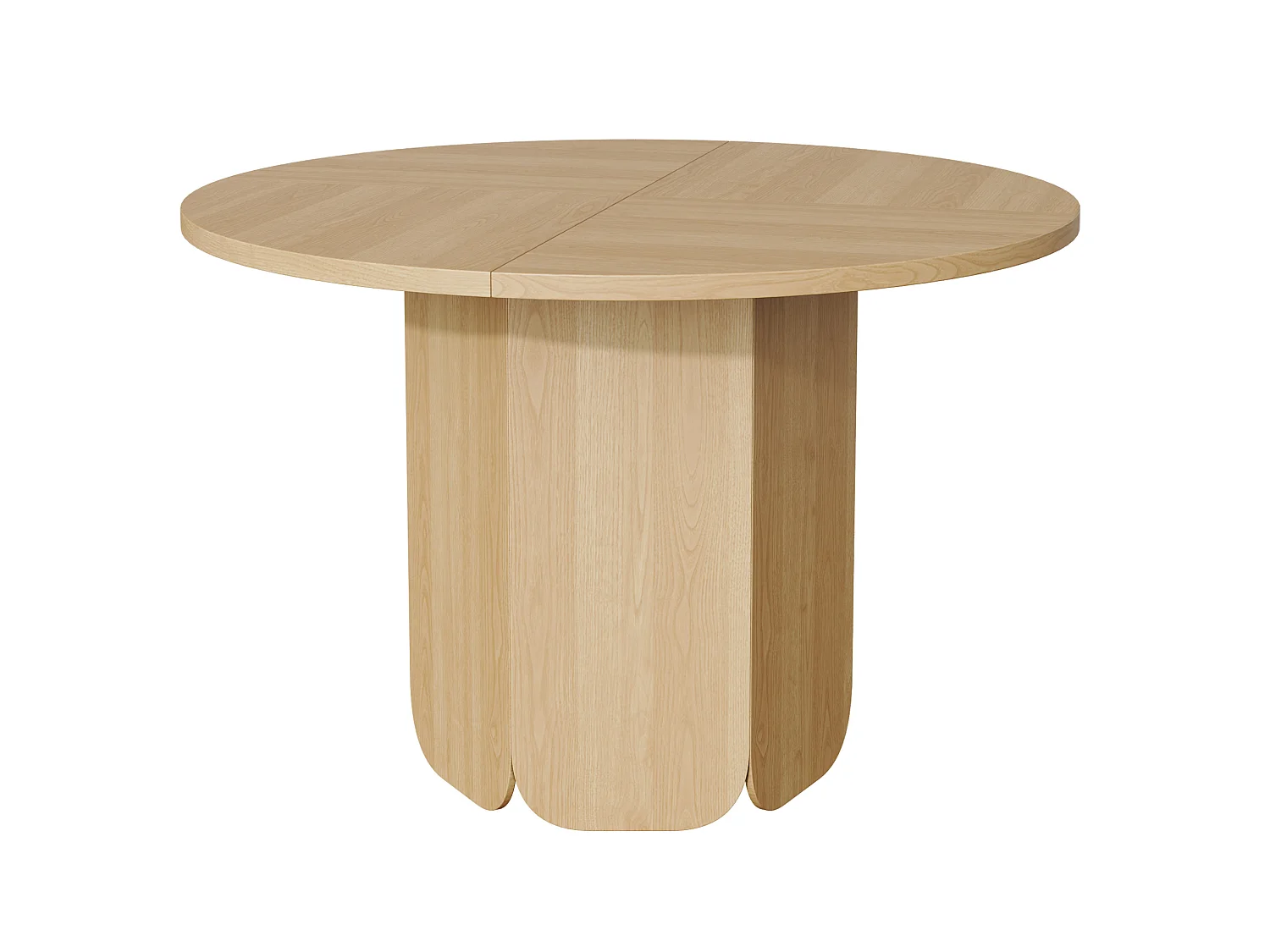Table à manger ronde 120 cm pour 4 à 6 personnes - Design classique - Couleur bois
