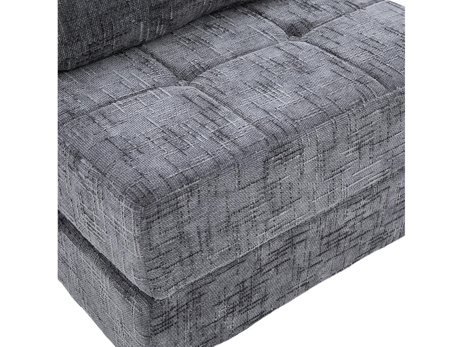 Opklapbare fauteuil van chenille met kussens - voor woonkamer en slaapkamer - grijs