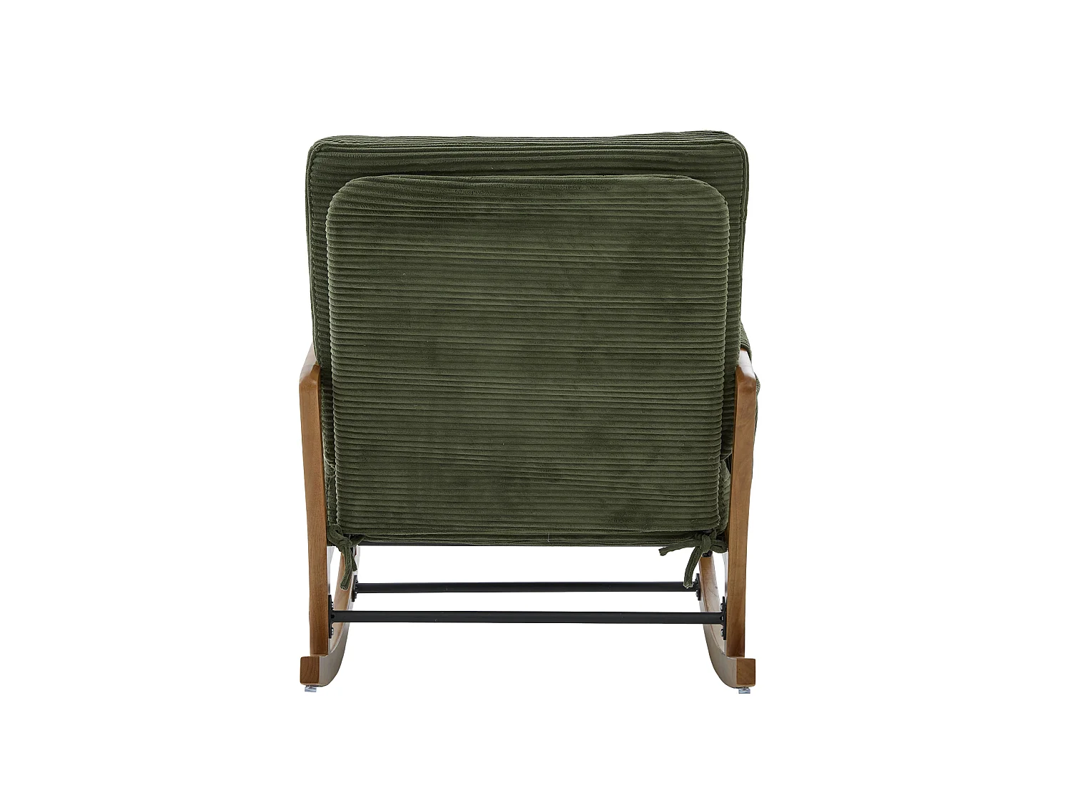 Rocking chair en velours côtelé avec repose-pieds et dossier réglable - Vert