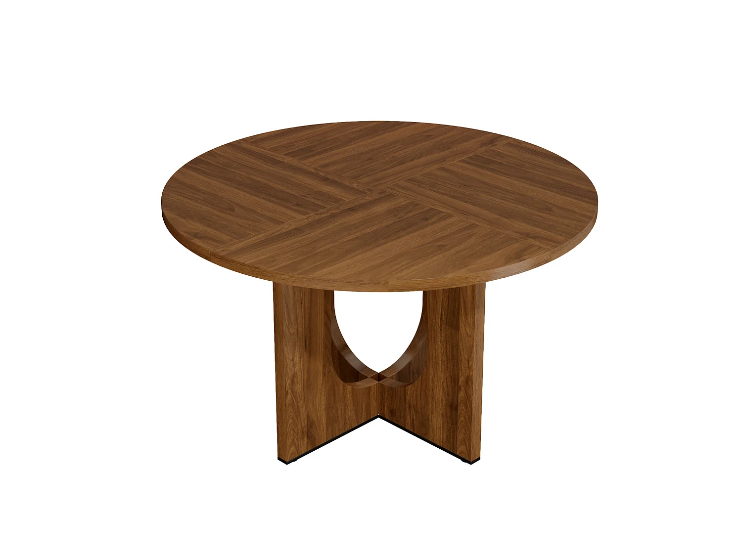Table à manger ronde 120 cm pour 4 à 6 personnes- Design classique - Marron