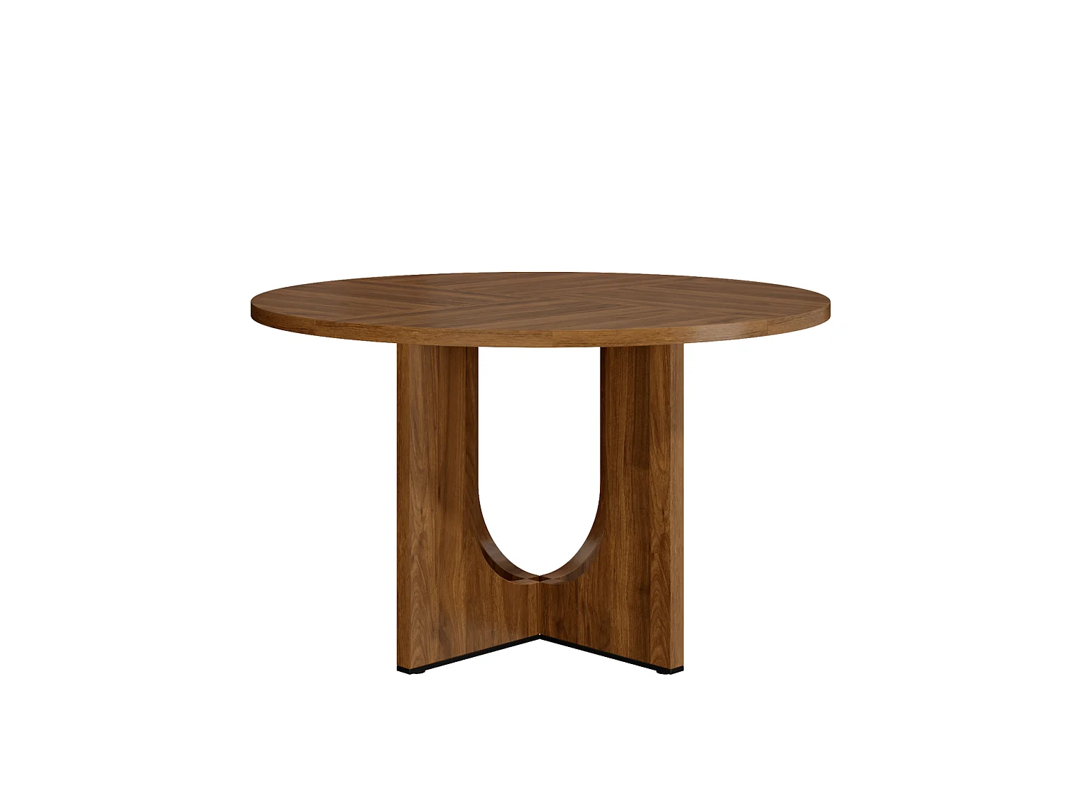 Table à manger ronde 120 cm pour 4 à 6 personnes- Design classique - Marron
