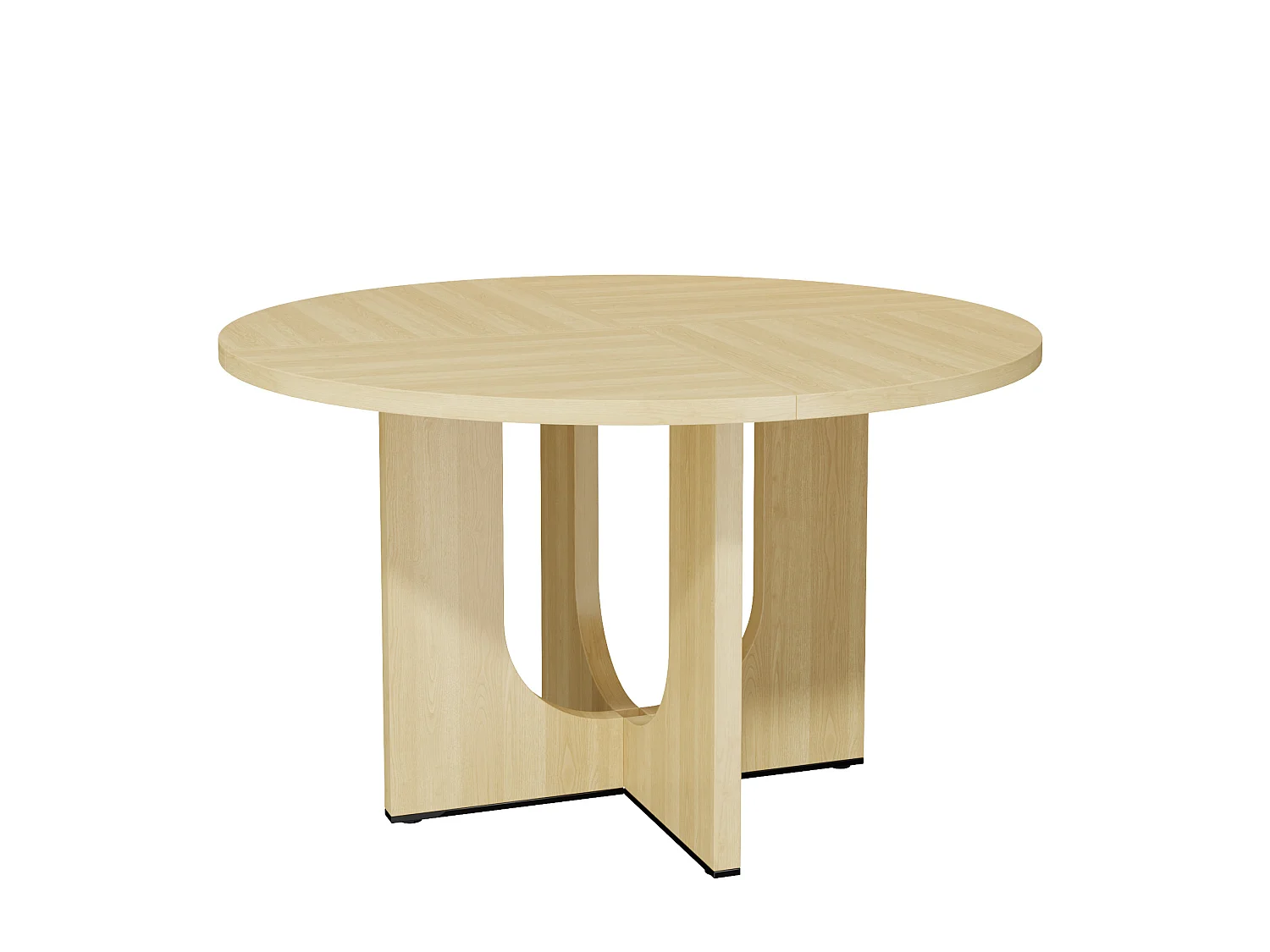Table à manger ronde 120 cm pour 4 à 6 personnes- Design classique - Naturel clair