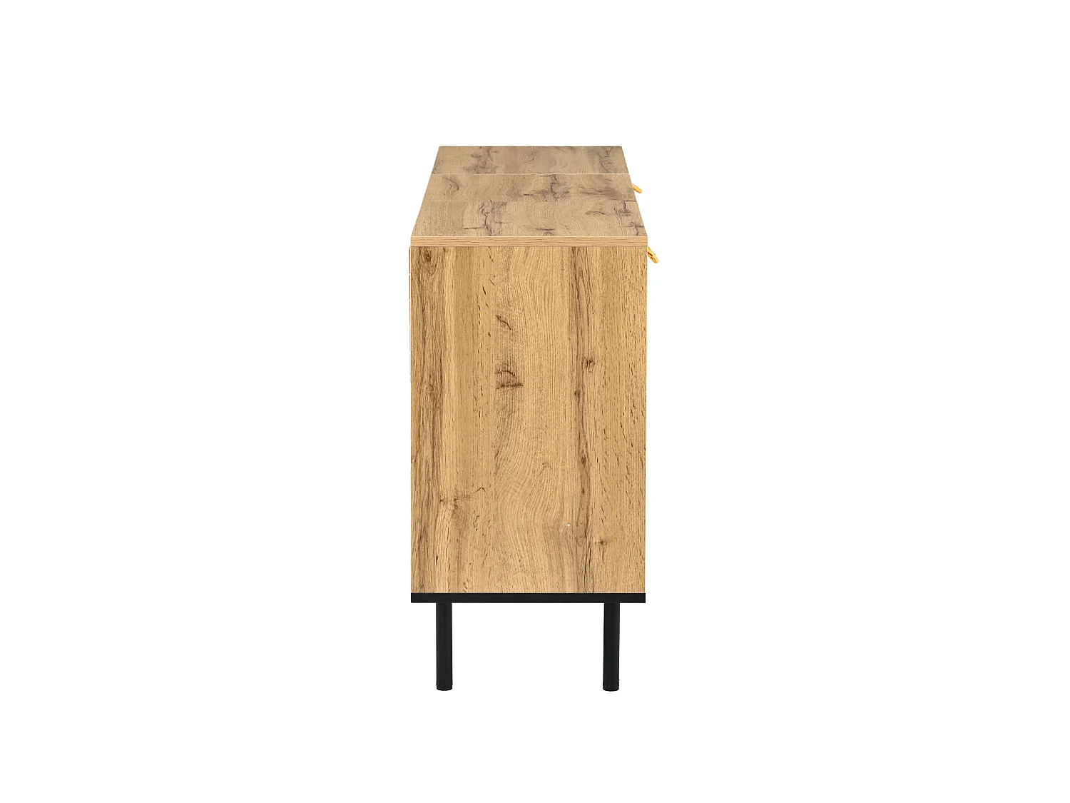 MDF dressoir met golvend patroon en 3 deuren - Hout en zwart 120 × 35 × 68 cm