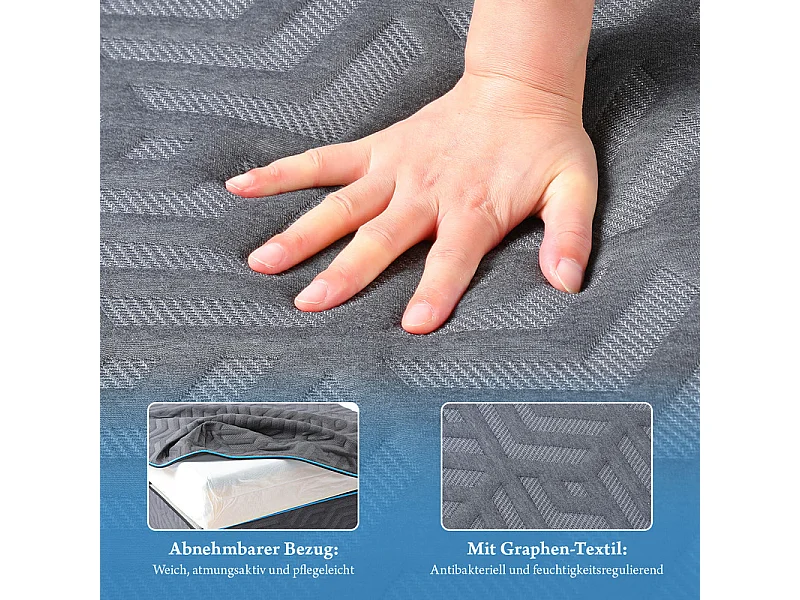 Matratze 100x200cm - 15cm Hochdichter Schaum + Gel-Memory-Schaum - Faltbar und Abnehmbar