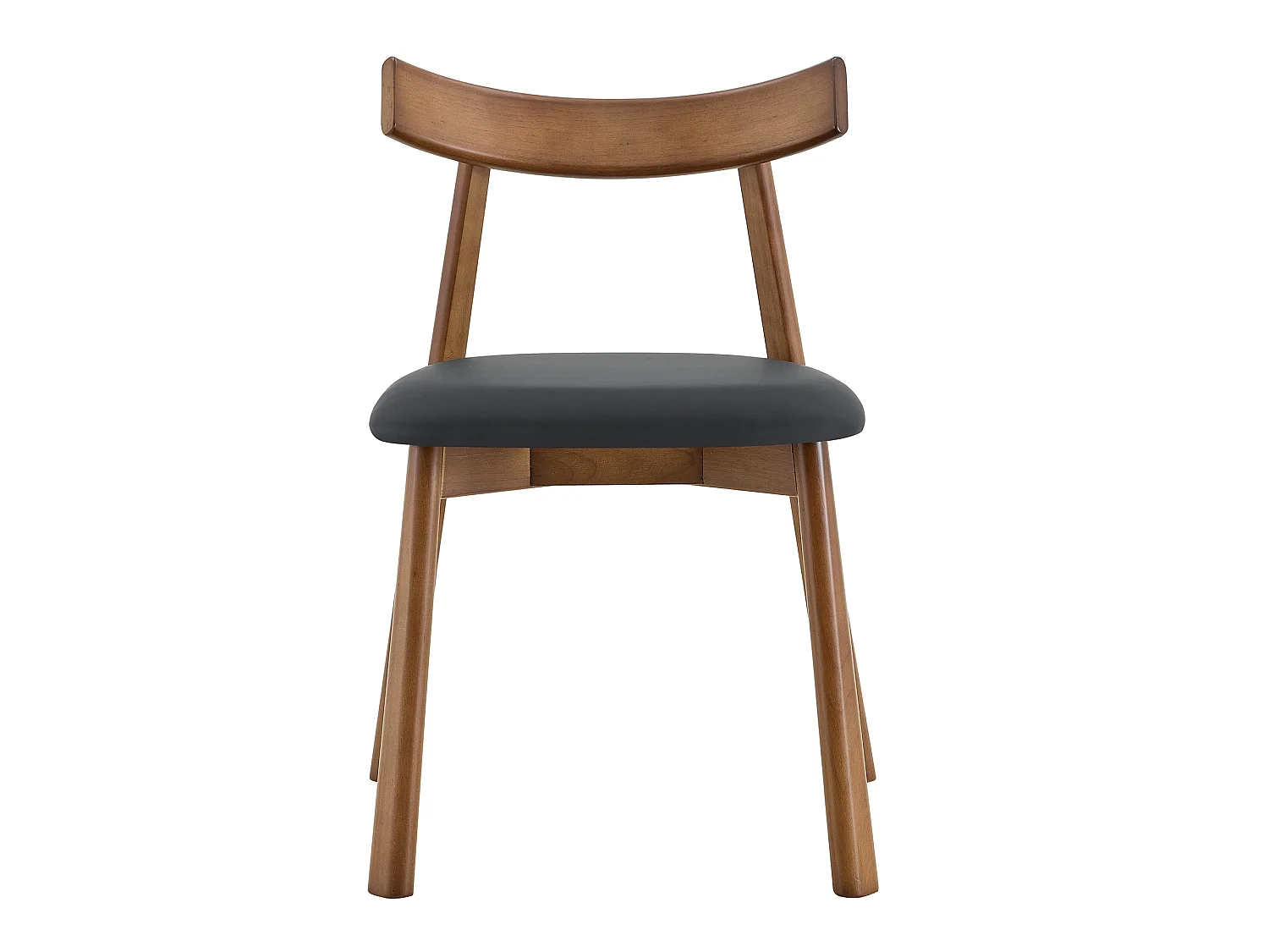 Lot de 2 chaises de salle à manger, structure en bois, avec dossier ergonomique, chaises seules (table non comprise),  noir