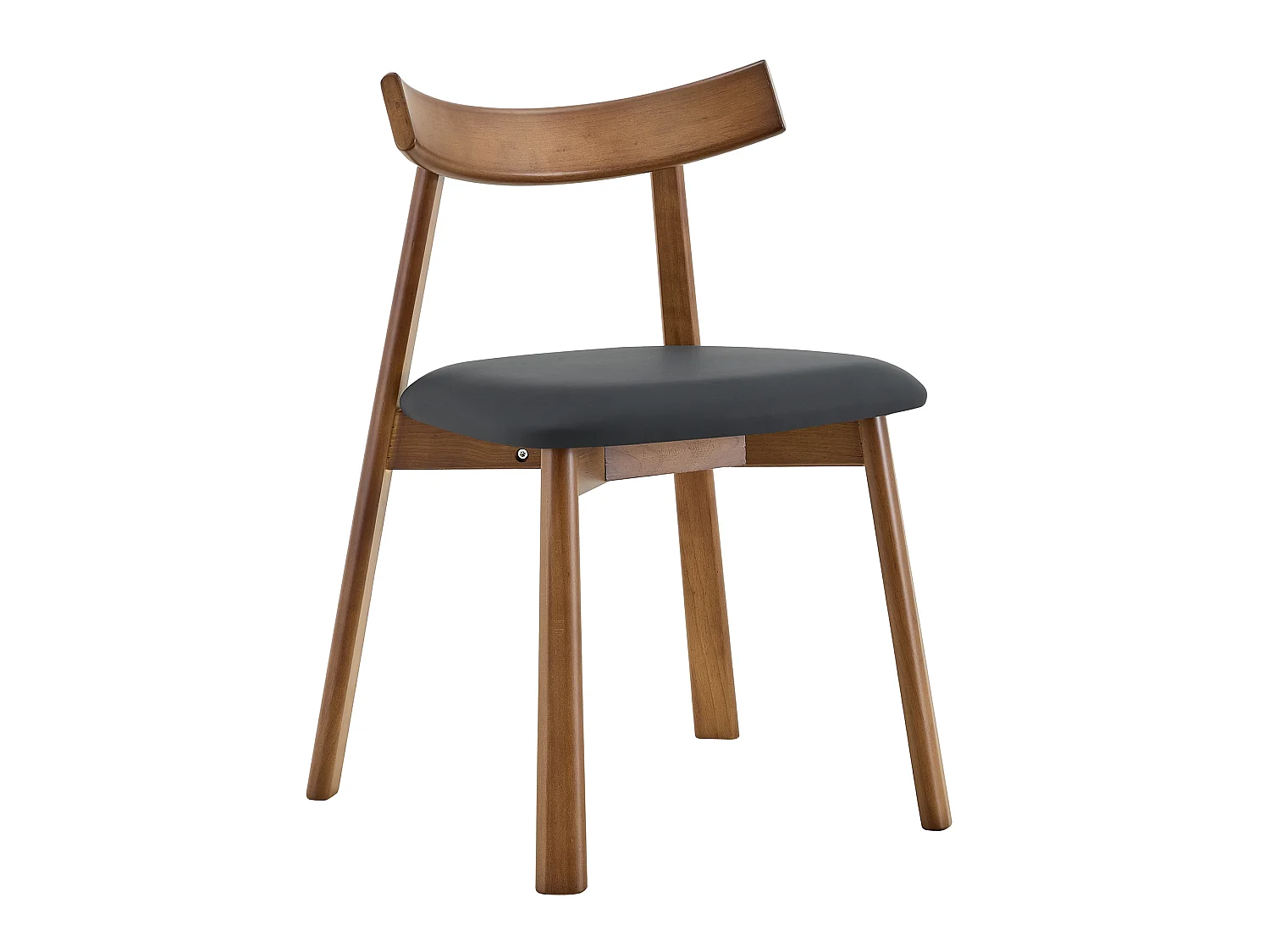 Lot de 2 chaises de salle à manger, structure en bois, avec dossier ergonomique, chaises seules (table non comprise),  noir