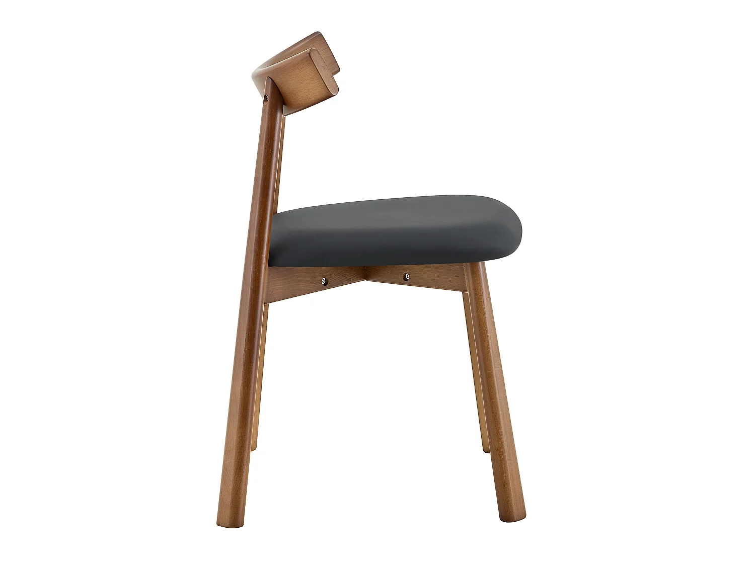 Lot de 2 chaises de salle à manger, structure en bois, avec dossier ergonomique, chaises seules (table non comprise),  noir