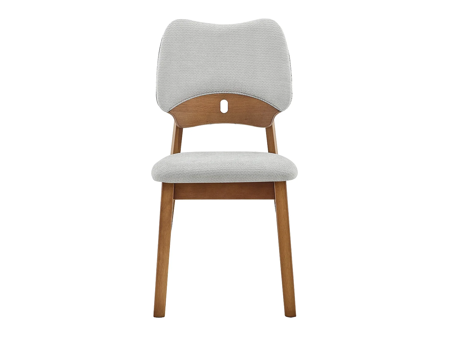 Lote de 2 sillas de comedor, respaldo en forma de mariposa, sillas de madera, asiento acolchado, gris