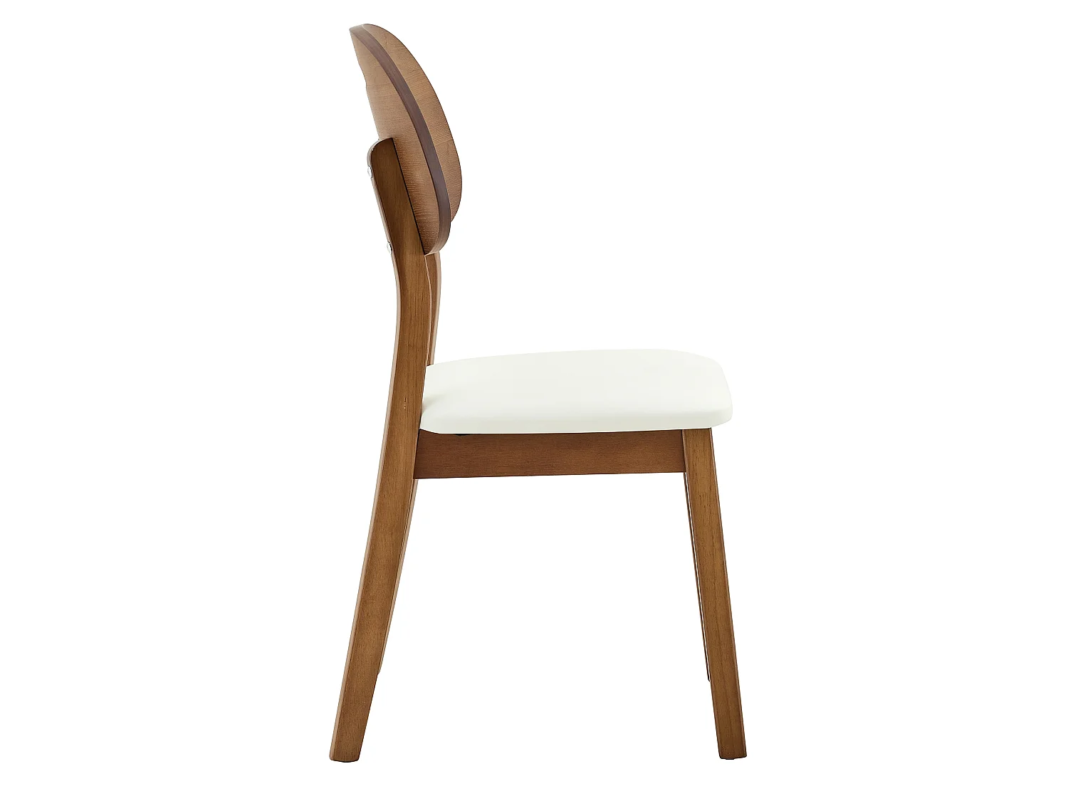 Juego de 2 sillas de comedor, respaldo ovalado, sillas de madera con asas, sillas de cocina tapizadas, blanco
