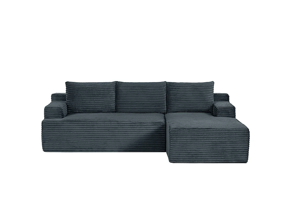Canapé d'angle 4 places en tissu gris foncé
