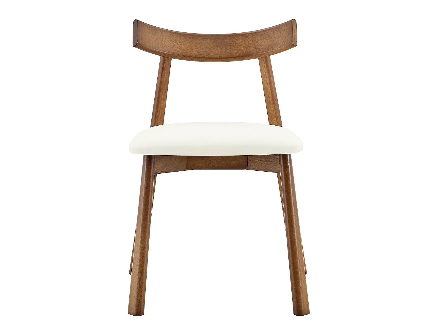 Lot de 2 chaises de salle à manger, structure en bois, avec dossier ergonomique, chaises seules (table non comprise),  blanc