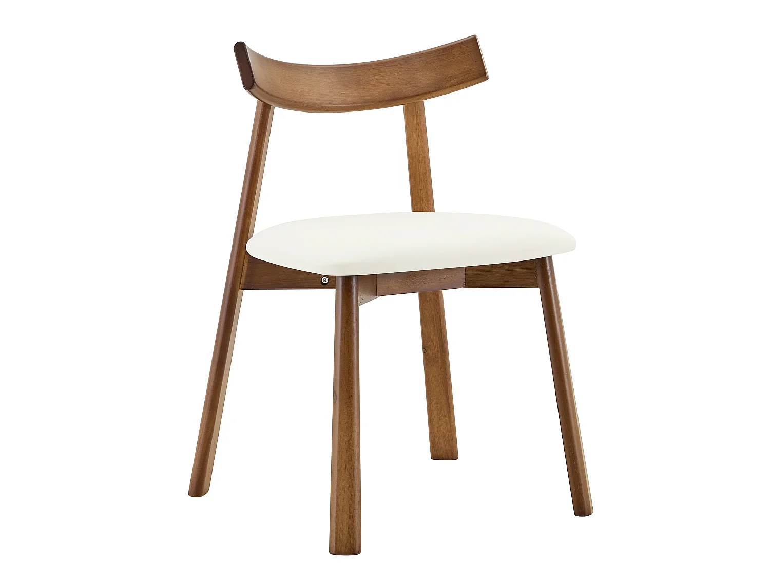 Lot de 2 chaises de salle à manger, structure en bois, avec dossier ergonomique, chaises seules (table non comprise),  blanc
