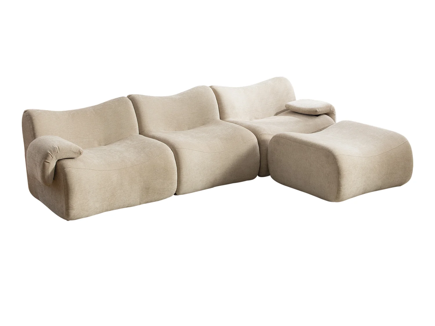 SOURIRE LVHOM Canapé d'Angle 3 Places | Canapé Modulable Mousse 30D sans Armature Rigide | Grand Canapé Salon Tissu Chenille Anti-Poils