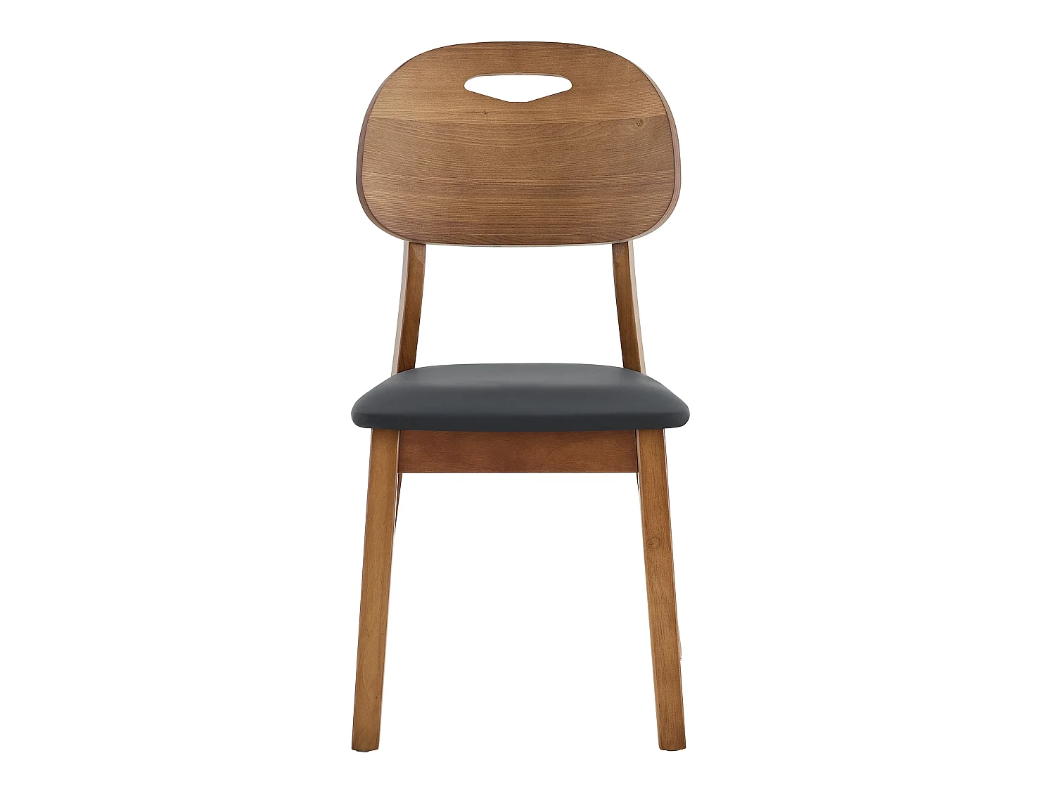 Lote de 2 sillas de comedor, respaldo ovalado, sillas de madera con asas, sillas de cocina acolchadas, negro