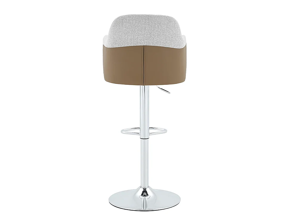Ensemble de tabourets réglables (lot de 2), style moderne avec accoudoirs, pivotants à 360°, hauteur réglable, gris + marron