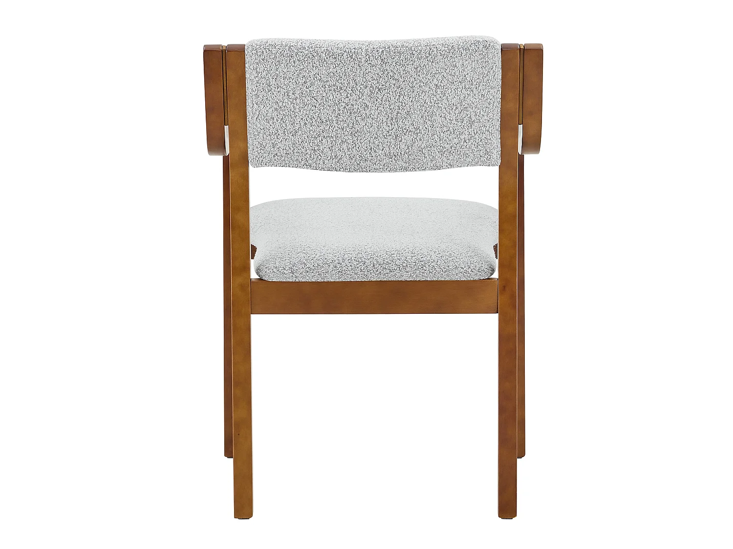 Juego de 2 sillas de comedor con reposabrazos, de madera curvada, tapizado «Teddy Bear», estilo escandinavo, gris