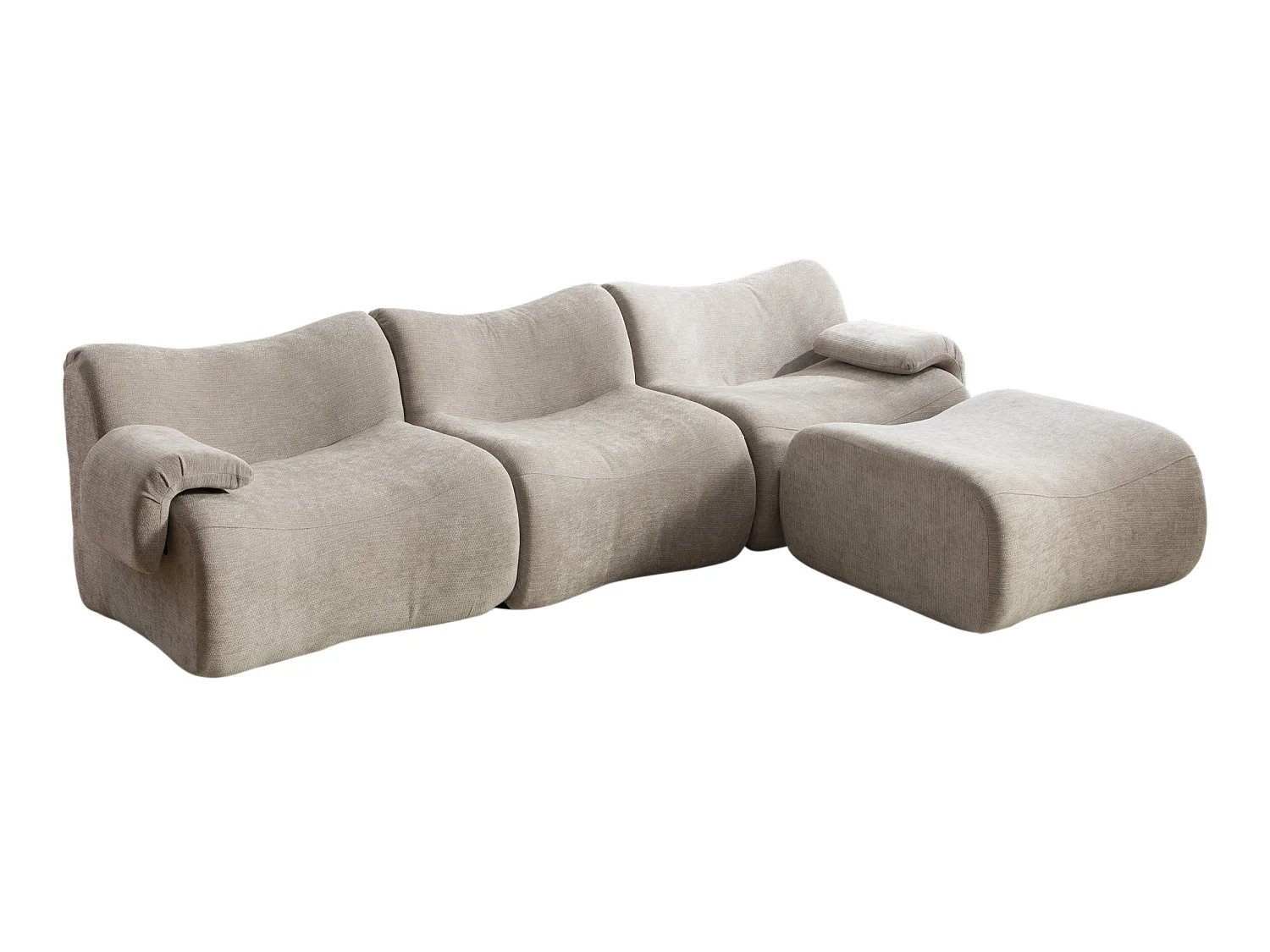 SOURIRE LVHOM Canapé d'Angle 3 Places | Canapé Modulable Mousse 30D sans Armature Rigide | Grand Canapé Salon Tissu Chenille Anti-Poils