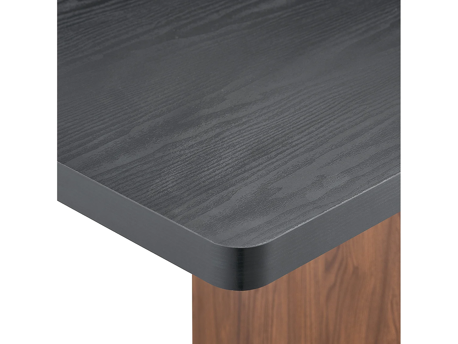 Table à rallonges imitation bois, noyer, en MDF, avec tablette intégrée, couleur noir