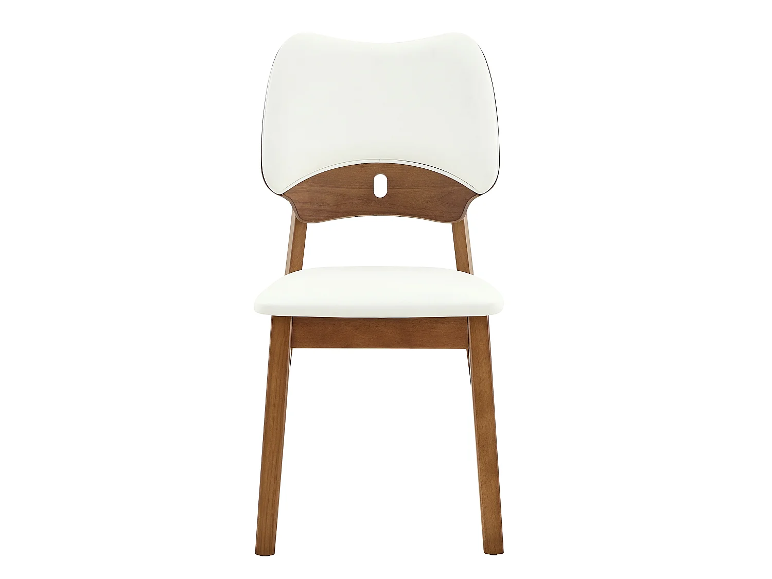Lote de 2 sillas de comedor, respaldo con forma de mariposa, sillas de madera, asiento acolchado, blanco