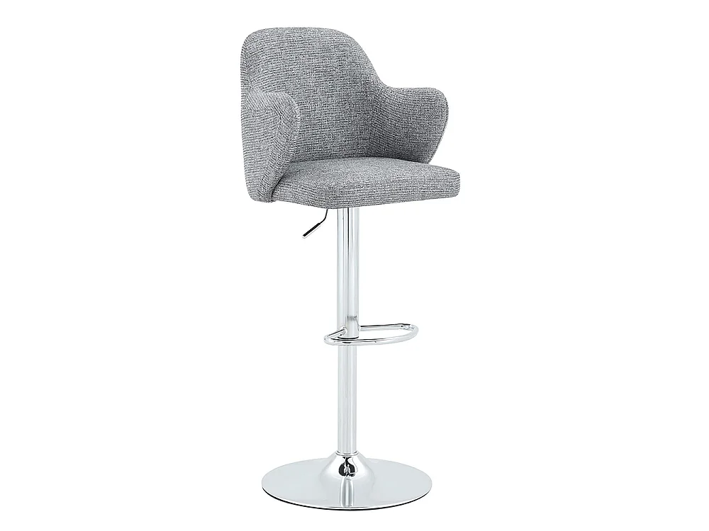 Ensemble de tabourets réglables (lot de 2), style moderne, avec accoudoirs, pivotants à 360°, hauteur réglable, gris