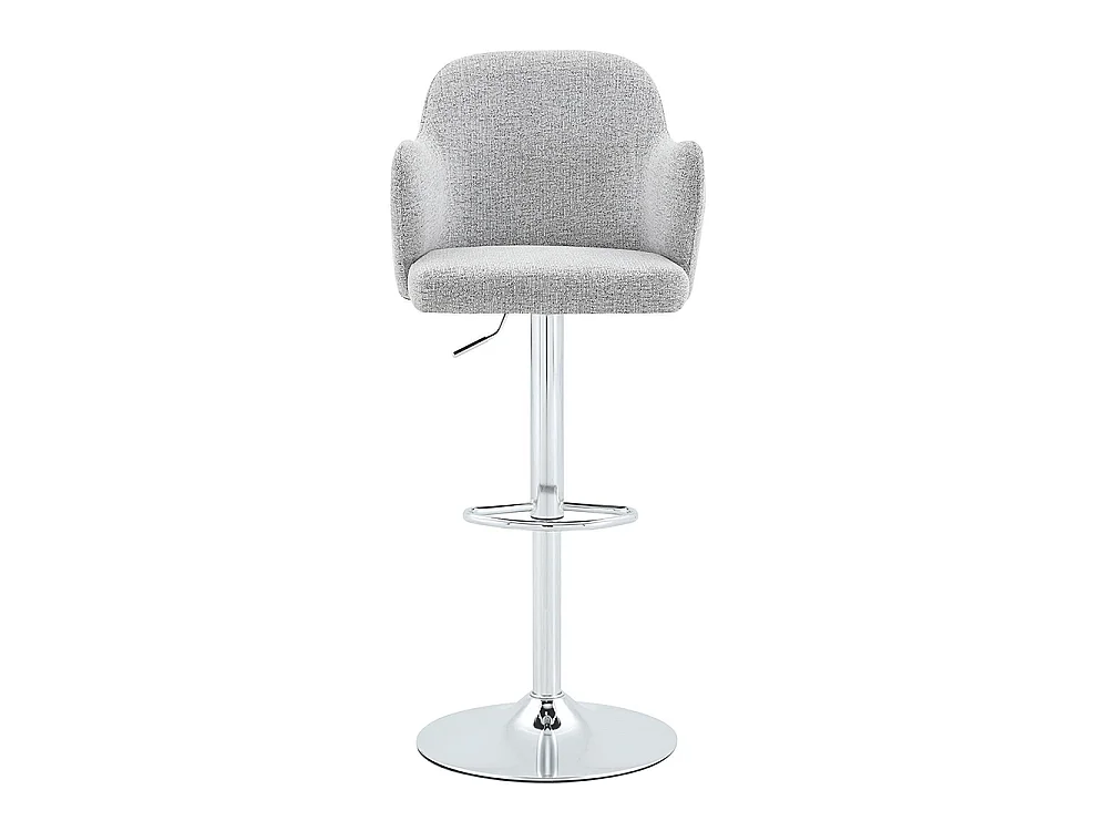 Ensemble de tabourets réglables (lot de 2), style moderne avec accoudoirs, pivotants à 360°, hauteur réglable, gris clair + noir
