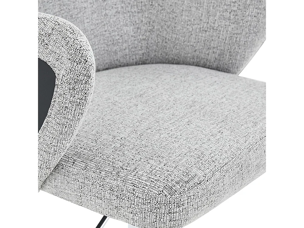 Ensemble de tabourets réglables (lot de 2), style moderne avec accoudoirs, pivotants à 360°, hauteur réglable, gris clair + noir