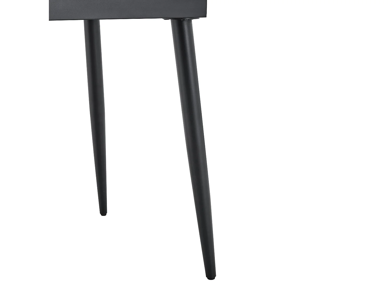 Table de cuisine rectangulaire, finition imitation bois, pieds en métal, pouvant accueillir 6 à 8 personnes, couleur noyer