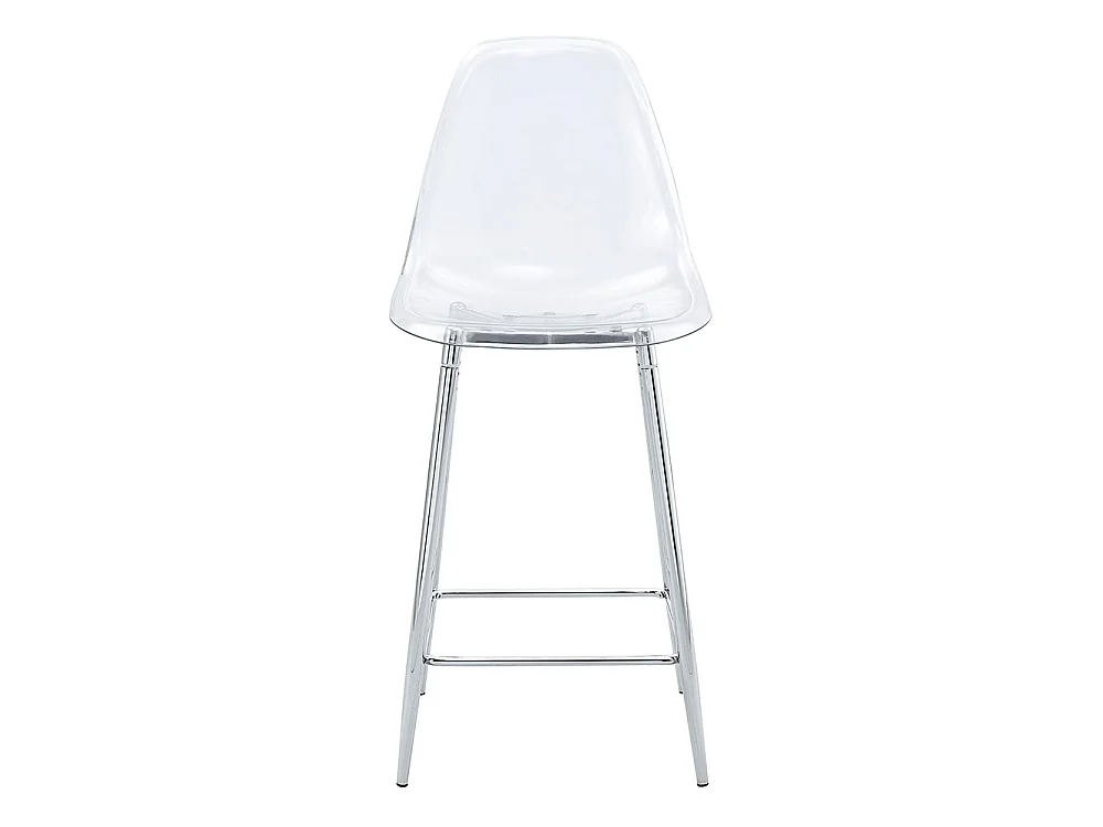 Conjunto de taburetes transparentes, juego de 2, con estructura metálica (solo taburetes, mesa no incluida), plateado