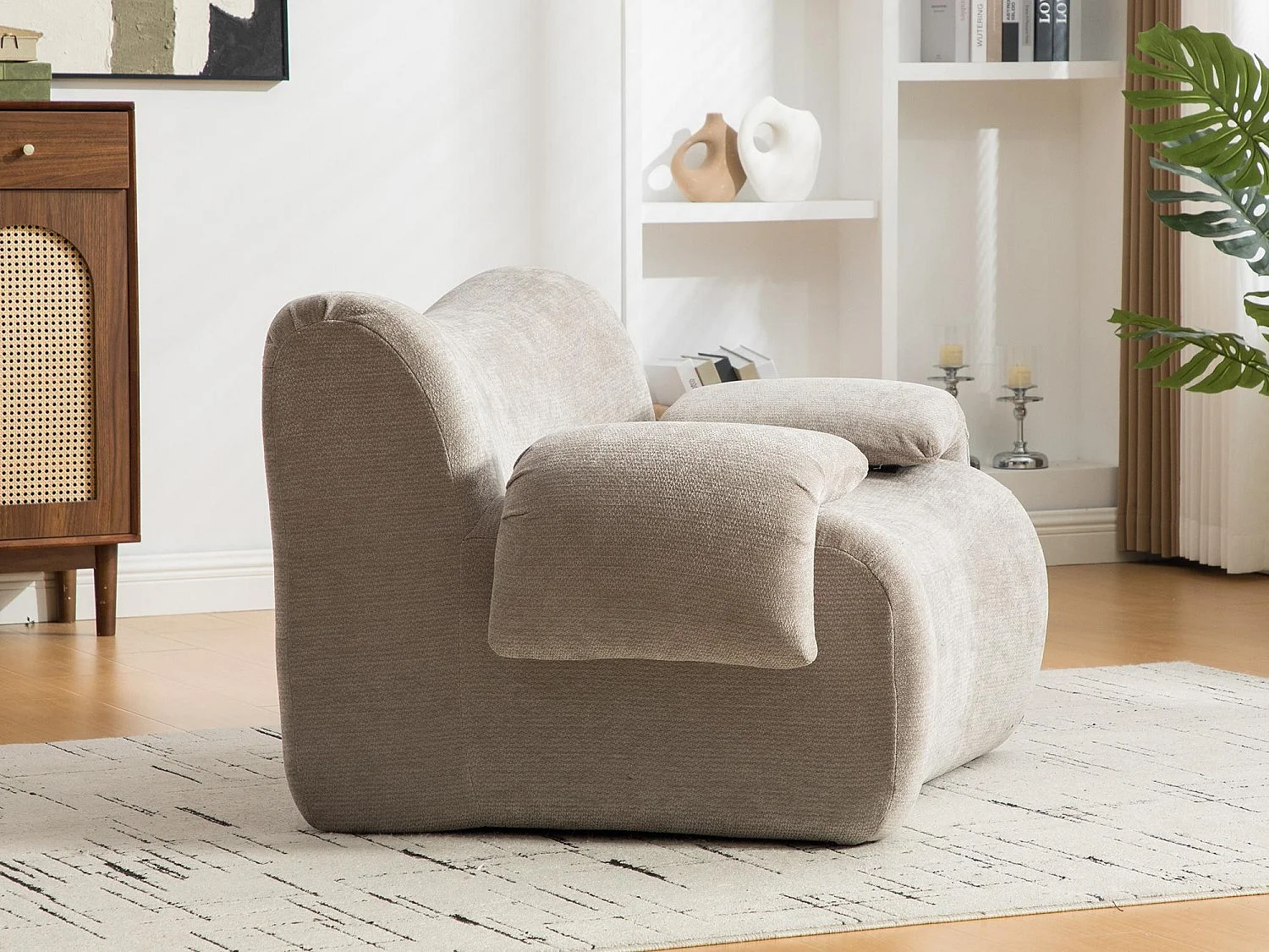 SOURIRE LVHOM Fauteuil 1 Place | Fauteuil Modulable Mousse 30D sans Armature Rigide | Petit Canapé de Salon Chenille Premium Anti-Poils