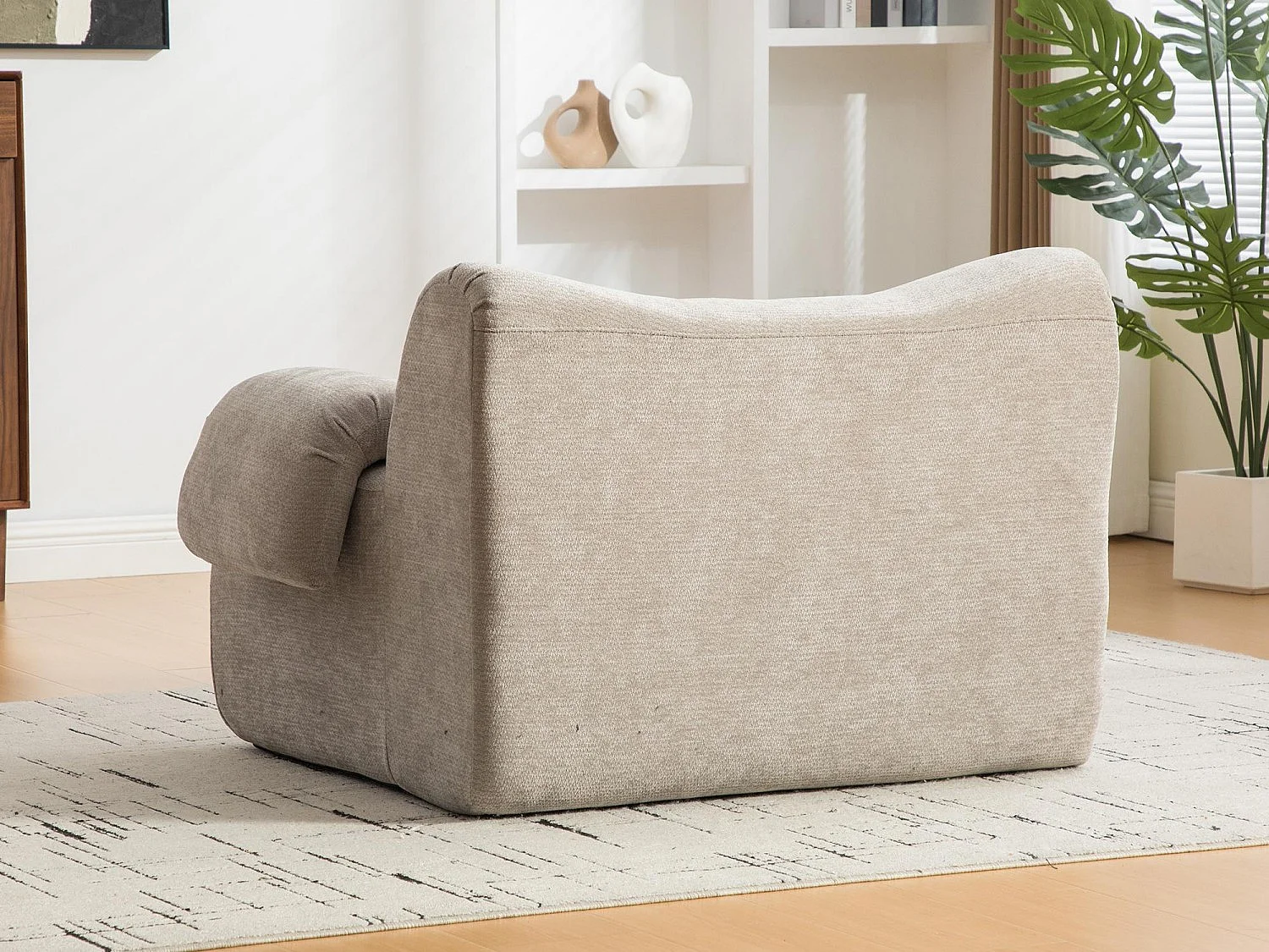 SOURIRE LVHOM Fauteuil 1 Place | Fauteuil Modulable Mousse 30D sans Armature Rigide | Petit Canapé de Salon Chenille Premium Anti-Poils